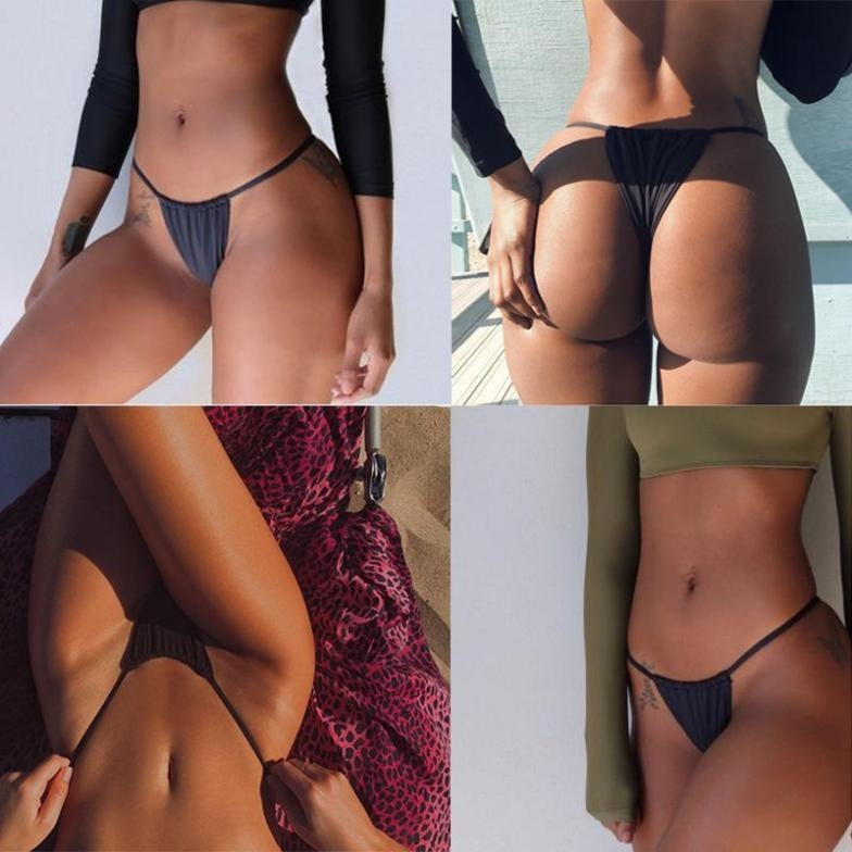 Sexy Underwear Black Elastic Fabric Beach Bikini Set Temptation Three Points Seductive Set